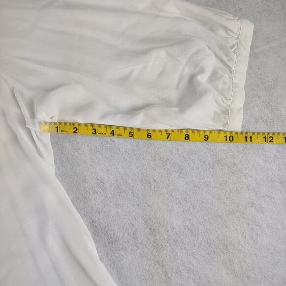 Spense  Woman 100% Viscose White Button-Up Long Sleeve Top. Size 1X - Picture 7 of 12
